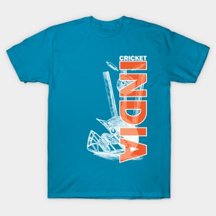 India Cricket Ball And Hat Memorabilia T-Shirt